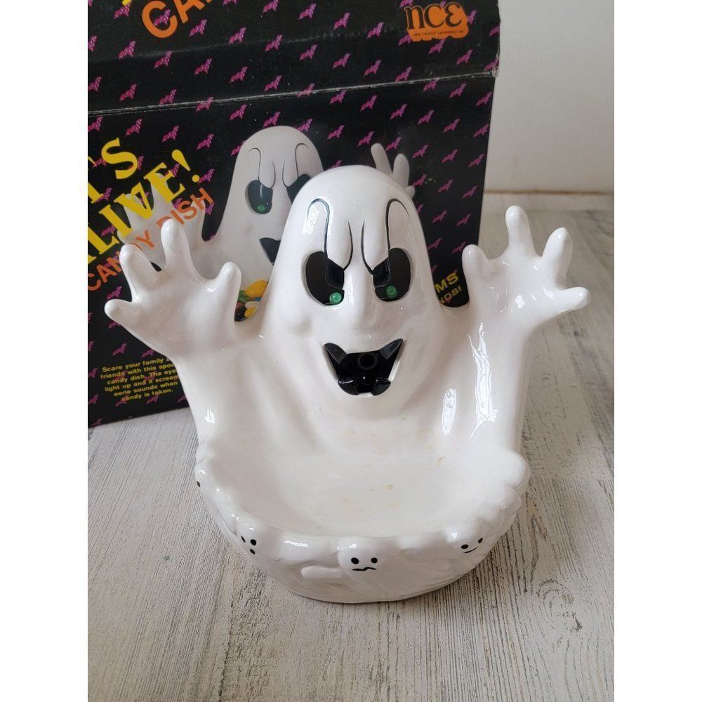 NCE Its alive!‎ Ghost candy dish AS IS boo halloween home decor